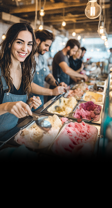Modern ice cream parlor