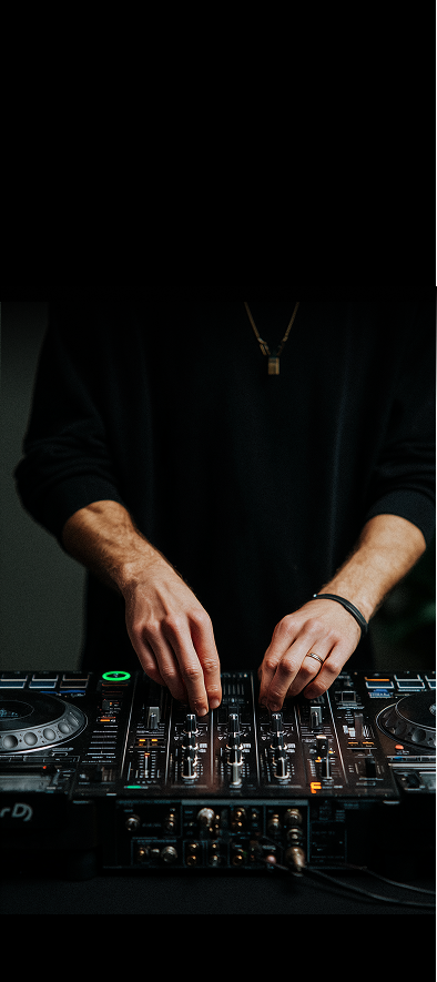 DJ with pioneer mixer