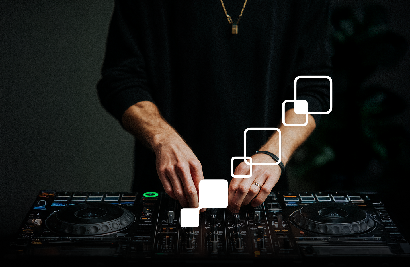 DJ with pioneer mixer